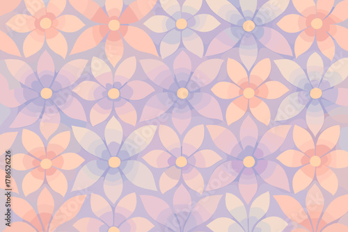 Grid through blossoms alignment light elegance pattern vector floral merge illustration