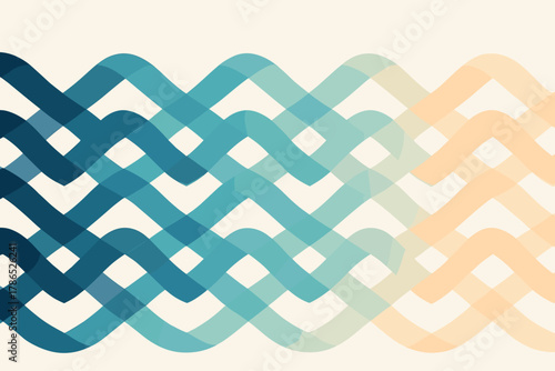 Composed shapes fading pattern wave vector illustration through harmony transitions geometric