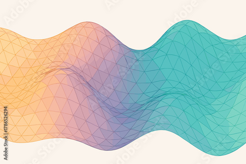 Vector sections grid geowave wave illustration art triangular polygonal gradients curved through