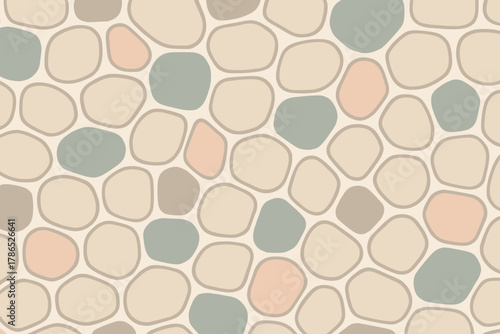Cobblestone background pastel pattern minimal vector illustration highlights seamless shapes organic