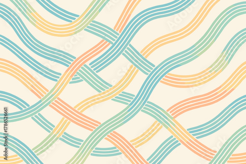 Gradient smooth weaving flow seamless vector arcs illustration stripes background light