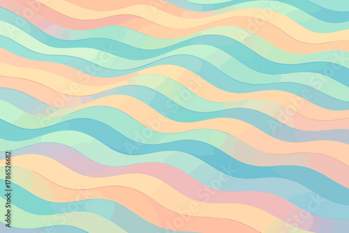 Repeating luminous layered pastel stripeflow vector color waves abstract illustration harmony depth