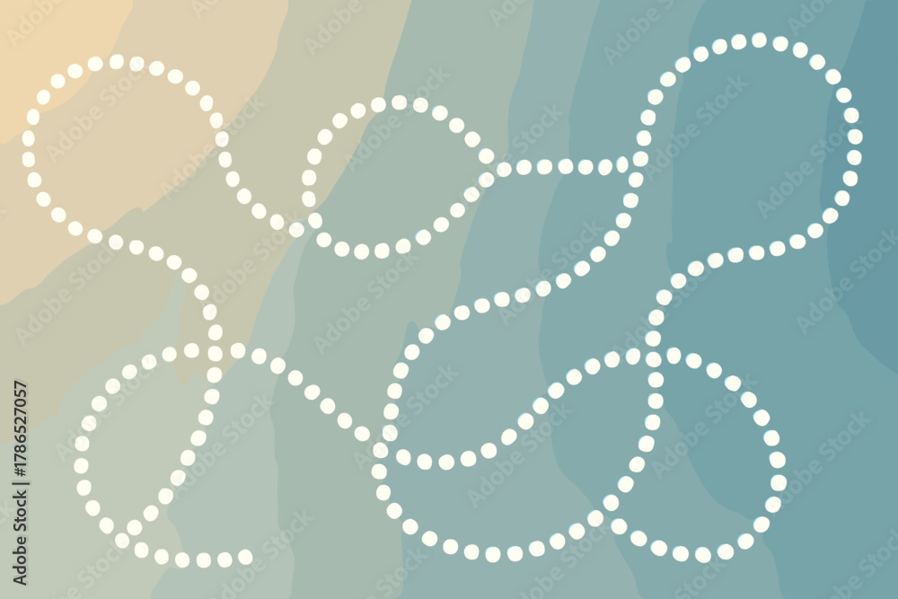 Obraz premium Dotchain pathways across background illustration soft gradient simple circular organized vector dots