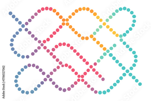 Design dotchain illustration connected rhythmic gradient dots bright vector abstract linear network