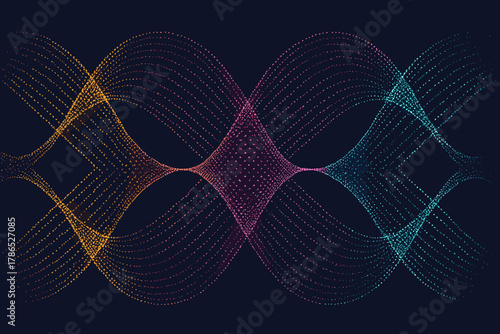 Chains illustration dot forming color vector connections luminous blending gradient