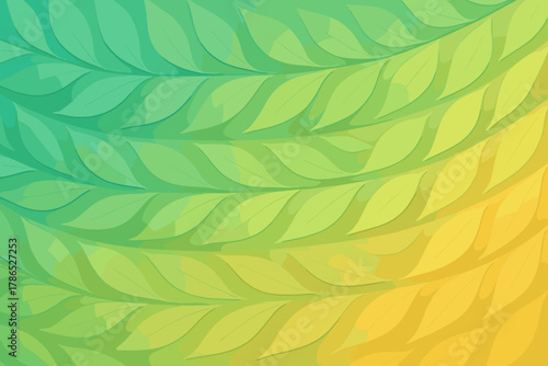 Illustration symphony curved gradient luminous vector stripes soft leaf across overlapping leaves