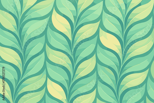 Design soft foliage intertwined leafcurve vector symmetry curved luminous illustration stylized repeating