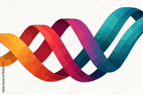 Forming abstract ribbons vector design continuous stripes illustration ribbon layered overlapping