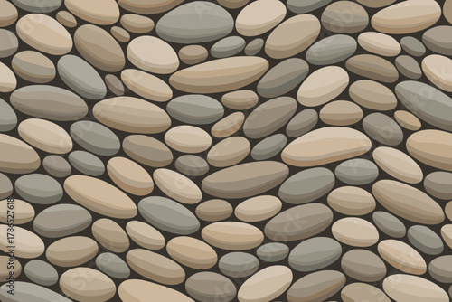 Pebble vector forming illustration waves curved pattern shapes stonewave polished seamless rhythmic