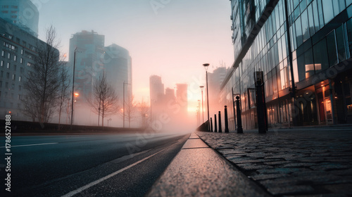 City street at dawn — paste...