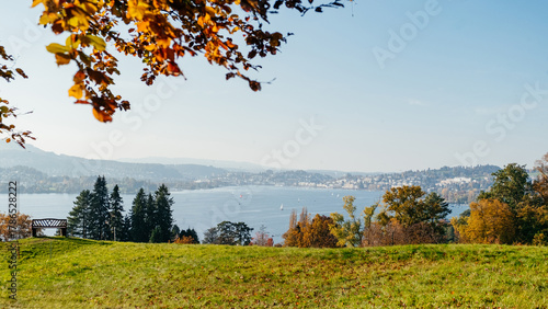 Golden Autumn Mountains Reflected in a Calm Lake Landscape