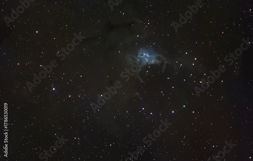Open cluster called NGC 225 in Cassiopeia constellation, taken with amateur telescope.