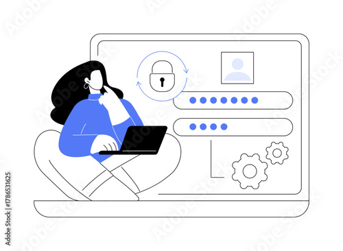 Create new password isolated cartoon vector illustrations.