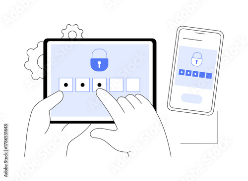 Two-factor authentication verification isolated cartoon vector illustrations.