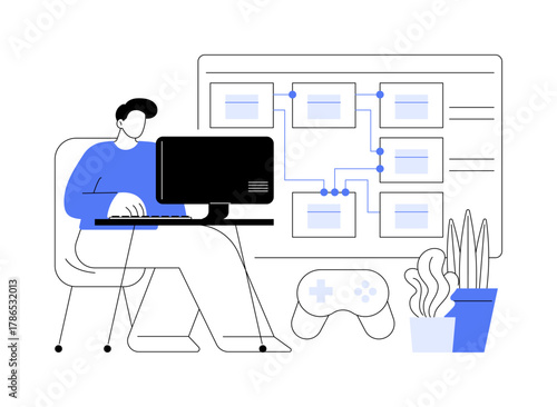 Online game creator isolated cartoon vector illustrations.