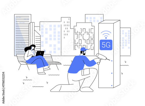 Public Wi-Fi services isolated cartoon vector illustrations.