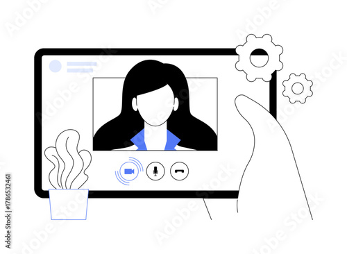 Join conference isolated cartoon vector illustrations.