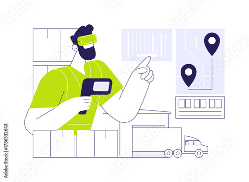 Smart glasses abstract concept vector illustration.