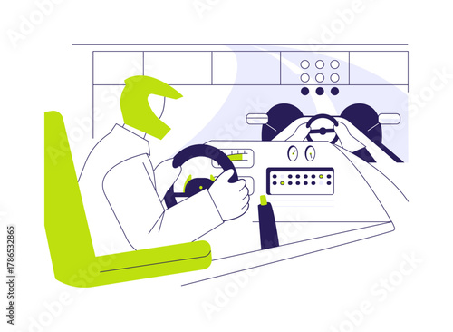 Racing simulator abstract concept vector illustration.