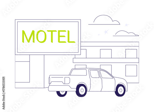 Motel abstract concept vector illustration.