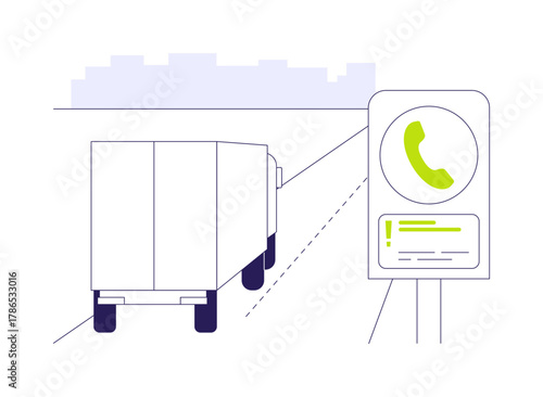 Emergency call box abstract concept vector illustration.