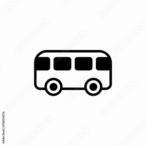 bus public transportation icon sign vector