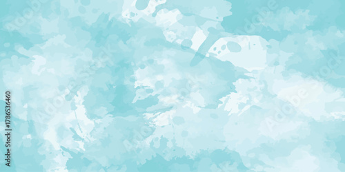 Abstract Pastel blue watercolor paint brush. watercolor texture for cards, Brushstrokes and splashes. Pastel blue texture design template for birthday invite or card	
