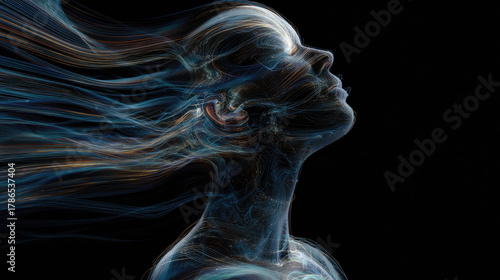 Human silhouette formed fro...