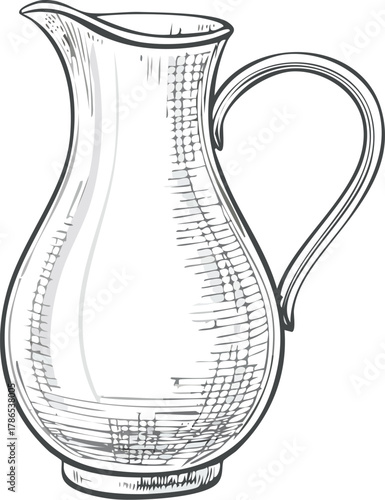 sketch drawing of a jug