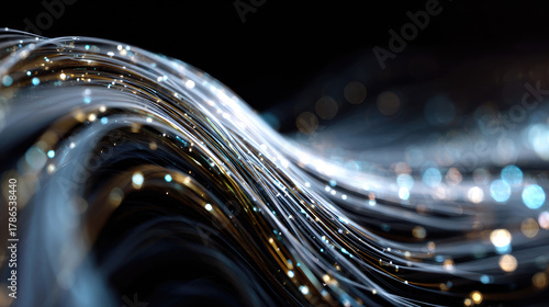 Abstract luminous data wave...