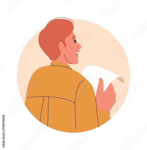 Young man job seeker backside