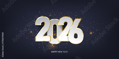 Happy new year 2026 background. Holiday greeting card vector design.