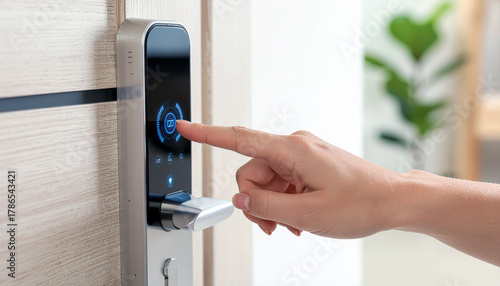 Effortlessly secure your home with a modern smart lock, offering convenience and peace of mind through intuitive touch access.