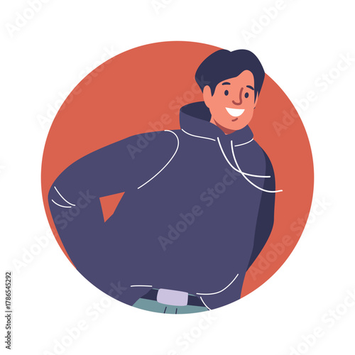 Friendly smiling teenage guy frame