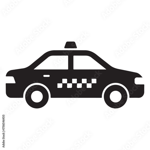 Classic Taxi Car Silhouette Vector