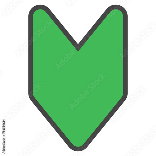 緑一色の初心者マークのようなイラスト