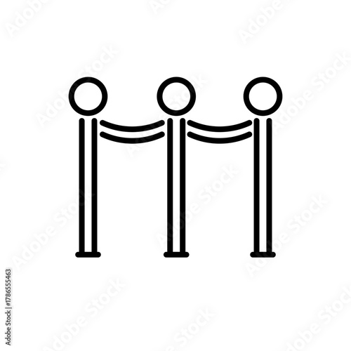 Barrier vector icon. editable line icon in outline style for crowd control, security, event