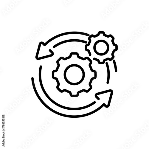 Settings vector icon. editable line icon style for configuration and tools