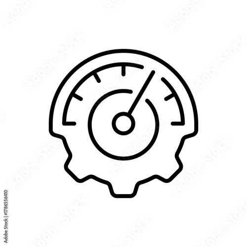Speedometer vector icon. editable line icon, outline style for dashboard, gauge, speed