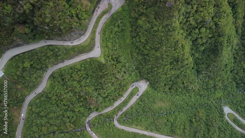 Drone Views of Serra do Rio do Rastro – Brazil’s Most Winding Mountain Road top down view