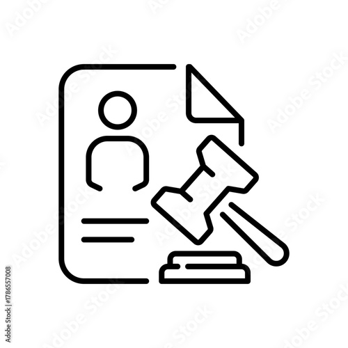Law vector icon. editable line icon in outline style for legal, justice, court, attorney