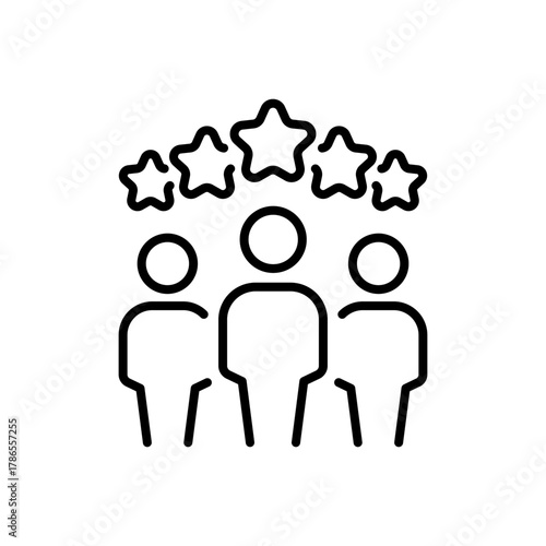 Customer rating vector icon. editable line icon in outline style for feedback