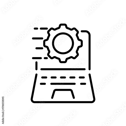 Settings vector icon. editable line icon in outline style for configuration tools