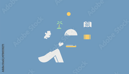 A person utilizing a voice assistant to plan a vacation accessing travel information and itineraries using spoken commands.