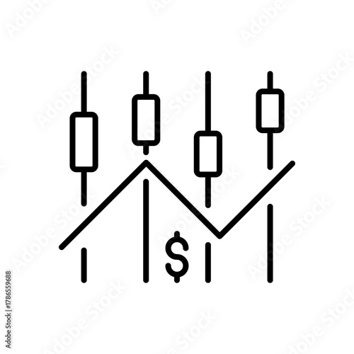 Finance vector icon. editable line icon for trading, stock, market illustration