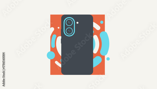 A stylish smartphone with a dualcamera system highlighting its photographic capabilities with a blurred background effect.