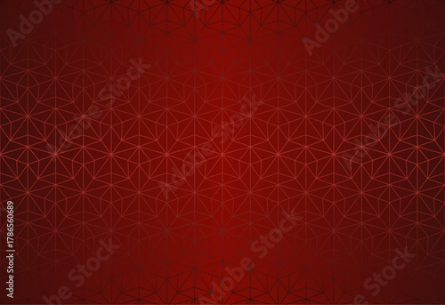 Seamless vector red linear geometric Christmas snowflakes pattern silk background. Star or snow flakes shape design wrapping paper or satin fabric brocade geometric texture