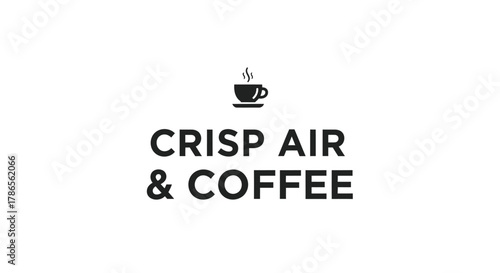 Cozy morning coffee break with crisp air and warm beverage illustration on white background