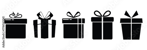stock vector gift box icons in trendy flat style gift boxes with ribbon icons set gift box