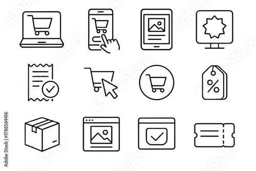 Icons tablet icon vector shopping receipt to payment buy online input click